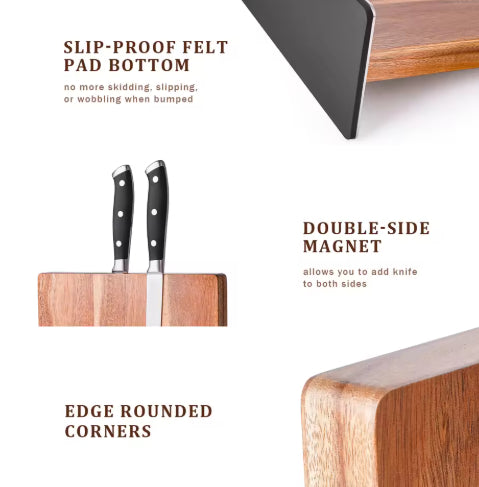 Eco-friendly Sandalwood Magnetic Knife Holder Launched  Premium Kitchen Knife Holder