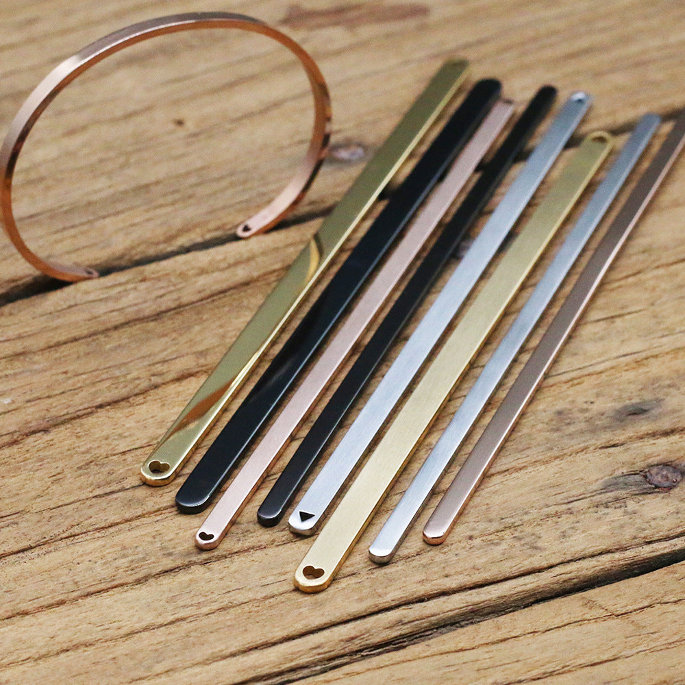 Stainless Steel Open Bracelet Straight Bar Accessories