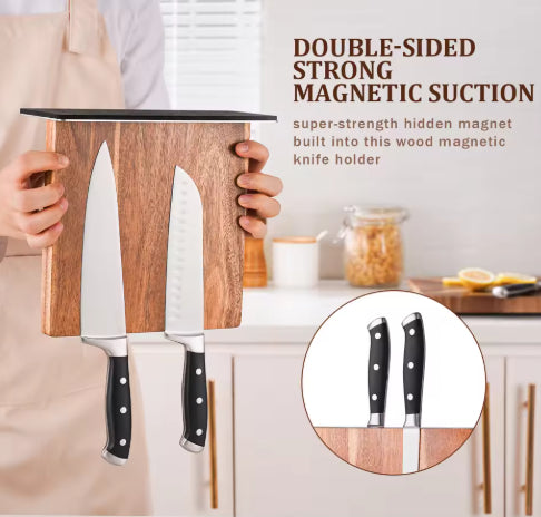 Eco-friendly Sandalwood Magnetic Knife Holder Launched  Premium Kitchen Knife Holder